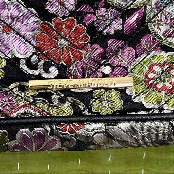 Steve Madden Quilted Brocade Floral Flap Purse - Picture 8 of 16